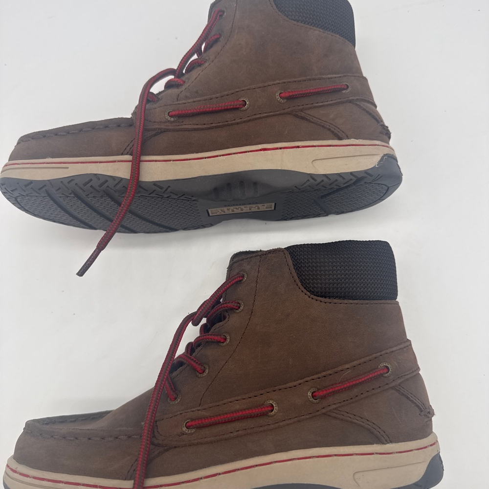 Boys SPERRY Billfish Boots Size 3M Brown with Red Laces - Picture 4 of 7
